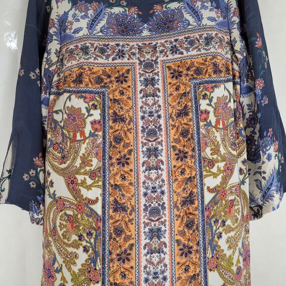 New Maeve by Anthropologie Barcelona floral print silk midi dress size 4 Boho - Picture 4 of 10